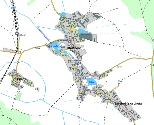 Mapa Boleho�t� - leteck� sn�mek
